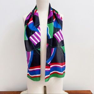 Vintage Liz Claiborne Flags Nautical Rectangle Scarf